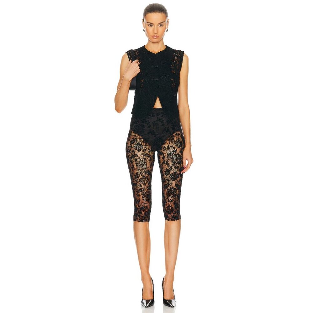 MARIANNA SENCHINA Decadance Biker Shorts Black Lace